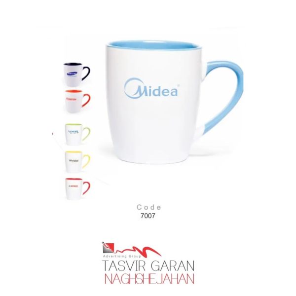 ماگ سرامیک دسته و داخل رنگی کد 7007 - تصویر 1